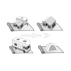 Stuoia Brunner Kinetic 250x350 -Campeggio All'aperto stuoia brunner kinetic 250x350 grammatura 400 copertura pavimento protezione campeggio tenda camper roulotte 2