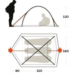 Ferrino Tenda Kalahari 3 -Campeggio All'aperto tenda ferrino kalahari 3 due ingressi areata comoda vacanze mare 3