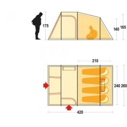 Tenda Ferrino Meteora 4 -Campeggio All'aperto tenda ferrino meteora 4 family ampia spaziosa abside anteriore campeggio stanziale 2